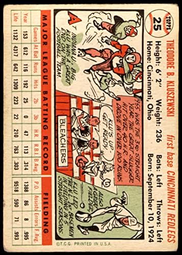 1956 Topps 25 TED KLUSZEWSKI CINCINNATI Reds Reds Reds
