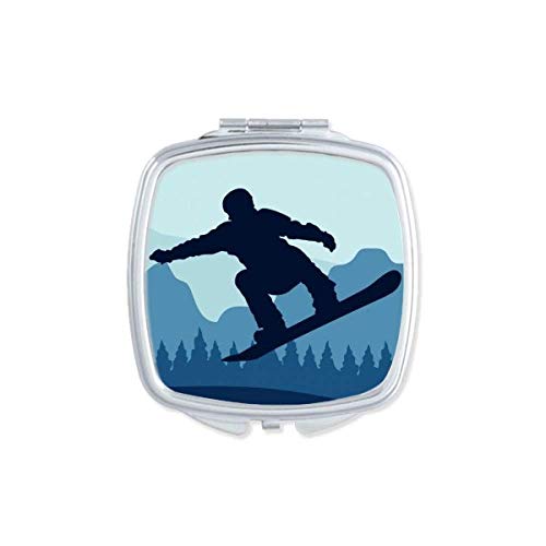 חורף ספורט דפוס סקי חליפת ומגפיים מראה נייד קומפקטי כיס איפור כפול צדדי זכוכית
