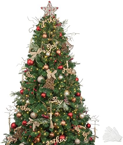 חנות Ki 7ft עץ חג מולד עם קישוטים ואורות מרחוק וטיימר קישוטי חג המולד וטיימר כולל עץ מלא 7 רגל, טופר עץ, אורות מיתר LED USB