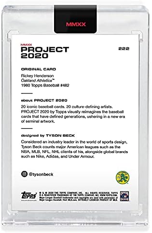 Topps Project 2020 כרטיס 222 - 1980 ריקי הנדרסון מאת טייסון בק