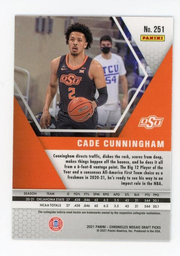 2021-22 Panini Chronicles Draft בוחרים פסיפס 251 CADE Cunningham Oklahoma State Caboys כרטיס מסחר בכדורסל