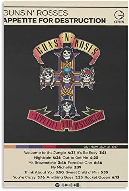 Guns n 'Roses Poster Poster Lapertite להשמדה בד פוסטר בד קלטת חדר שינה נוף משרד יום הולדת ולנטיין מתנת UNFRAMAME-STYLE-112X18 אינץ'