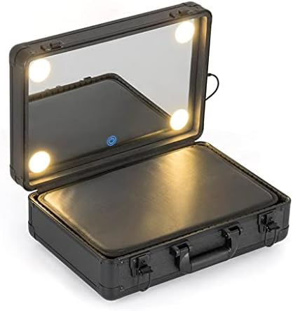 N/A איפור מזוודה תיבת ציפורניים יופי עם LED Light Travel Travel Cosmetics Margenizer תיבת כלים