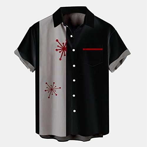 Wybaxz 2022 לחג המולד גברים חג המולד סנטה מתנה 3D כפתור הדפסה דיגיטלית דש דש חולצה שרוול חולצה חולצה עליונה Raglan T