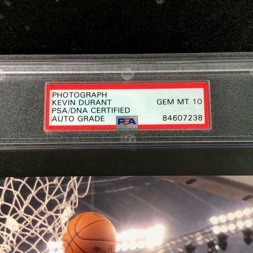 קווין דוראנט חתום 8x10 Photo PSA/DNA מכוסה כיתה 10 פנינה מנטה - תמונות NBA עם חתימה