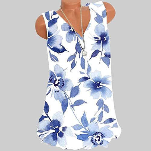 חולצות הוואי בהוואי לנשים חולצות דפס פרחים בקיץ חולצות צוואר מזדמנים חולצות צוואר נוחיות גופיות ללא שרוולים חולצות חולצות