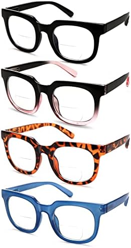 סיגבן 4 חבילה דו מוקדי קריאת משקפיים לנשים כחול אור חסימת אביב צירים מחשב קוראי כיכר משקפיים