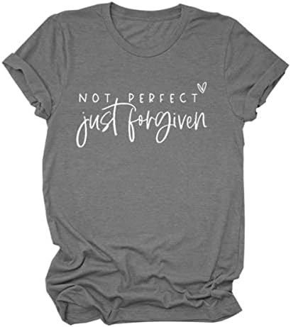 לא מושלם פשוט חולצה סולחת לנשים חולצת טריקו נוצרית שרוול קצר