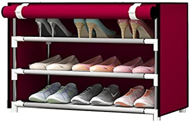 Qwertyuiop צינור צינור מפלדה מתלה נעליים עם כיסוי לא ארוג 3,4 שכבות צבע נעל נעל נעל פשוט אחסון נעליים חדר לימוד חדר שינה חדר לימוד חדר שינה