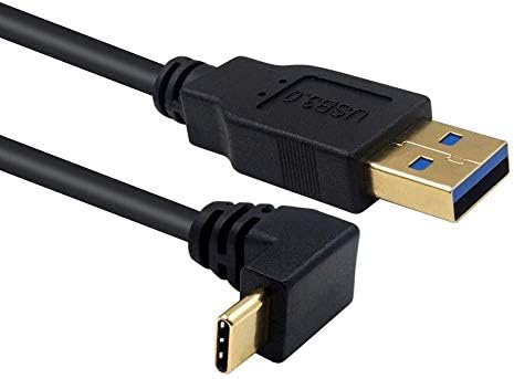 Poyiccot USB סוג C טעינה כבל טעינה 90 מעלות, 3.3FEET/ 1M סוג C מטען מהיר USB 3.0 A ל- USB C מעלה ומטה כבל טעינה זווית עבור גלקסי סמסונג, טבליות ועוד כבל מטען USB ל- C
