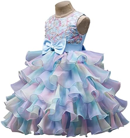 ילדה קטנה פרח קשת נסיכת טוטו שמלה לפרוע טול חתונה יום הולדת תחרות מסיבת פורמליות כדור שמלת 2-10 שנים