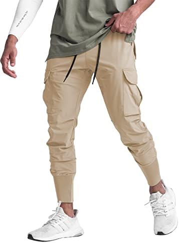 Surenow Mens Running Gogger מכנסיים אימון מכנסי טרנינג אתלטים קלים משקל קל מהיר ויבש מכנסי טיול מכנסי ספורט מכנסיים