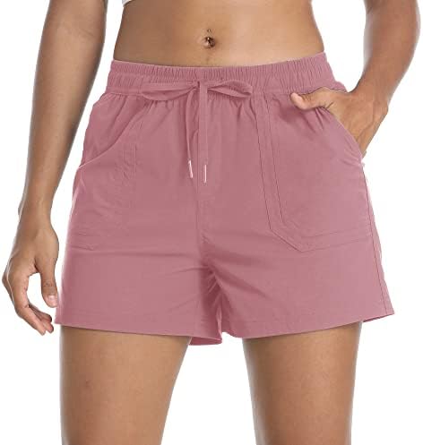 מכנסי מטען טיולים לנשים Tacvasen מכנסיים קצרים עם כיסים מהירים מהירים משקל קל משקל חיצוני קיץ לנשים דיג מטפסות על דיג