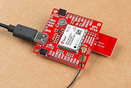 לוח Sparkfun GPS-RTK2-ZED-F9P דיוק גבוה הפריצה ללא הלחמה נדרשת לחם לוחית מכילה סוללת גיבוי נטענת המאפשרת התחלה חמה יורדת זמן עד ראשית