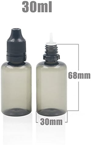 אנג ' לאקרי 5 יחידות על 30 מיליליטר שחור טפטפת טיפ בקבוק שקוף נוזלי פלסטיק לחיות מחמד סחיט עם כובע מובטח בפני ילדים