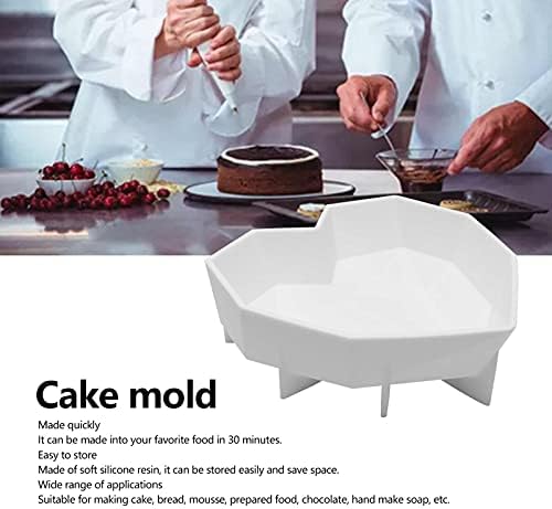 יהלומים צורת לב סיליקון פונדנט עוגת שוקולד עובש סבון מכין תבניות לקינוח אפייה בית לבן
