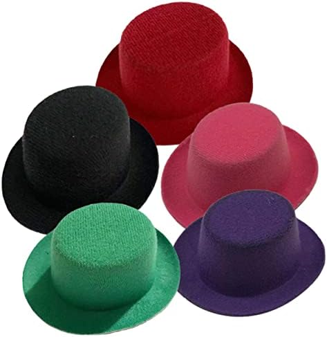 OperitAcx 5 יחידות מיני כובע עליון קישוטים צבעוניים קישודים מינון מלאכה בובות בתפזורת כובעי בובה מלאכה צבעונית צבעונית כובעי מיני כובעים מקסימים כובעים מיני כובע לבובות כובעים קטנטנים לחיית המחמד המסיבה