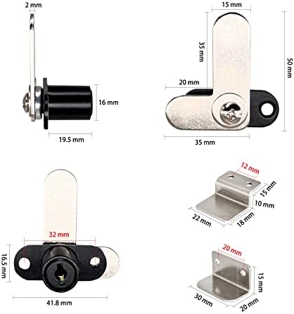 מנעולי ארון מנעולי CAM של XNRTOP מקשים כאחד ， אורך הצילינדר מתאים ל 0.4 '', מאובטח של תיבת דואר קובץ תיבת אחסון קרוואנים.
