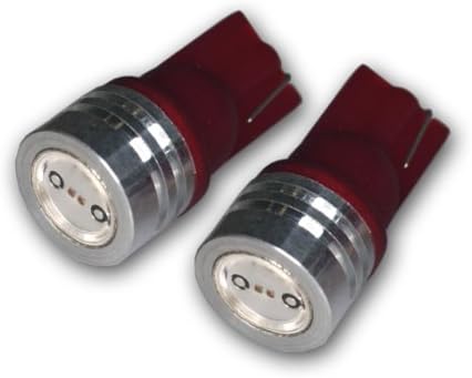 TUNINGPROS LEDFS-T10-RHP1 LED קדמי נורות נורות T10 T10, הספק גבוה LED אדום 2-PC סט