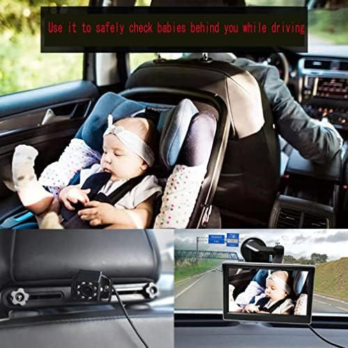 XRC Tech 5 אינץ 'צג HD, מצלמת רכב לתינוק 1080p, מראה תינוקות למושב אחורי לרכב, מצלמת מושב אחורית אחורית מצלמה ברורה ראיית לילה, ערכת בטיחות טיולים של יילודים