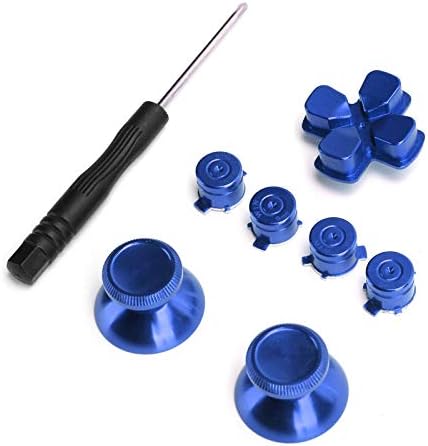 Pusokei Thumbsticks Joystick עבור PS4, כפתור מתכת אצבע אצבע מדמה אחיזה עבור פלייסטיישן 4, בקרת Gamepad החלפת ג'ויסטיק