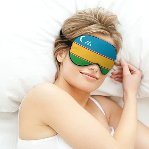 מסכות עין שינה, קרקאלפקסטן דגל מסכת עיניים שינה וכיסוי עיניים עם רצועה/סרט אלסטי לנשים גברים שינה מנמנם תנומה