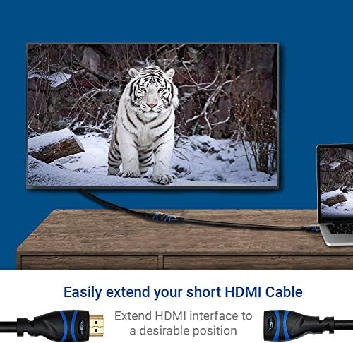 Bluerigger HDMI כבל סיומת - תואם ל- Xbox, Roku, PS5/PS4, מתג נינטנדו, מחשב נייד, Google Chromecast, Wii U