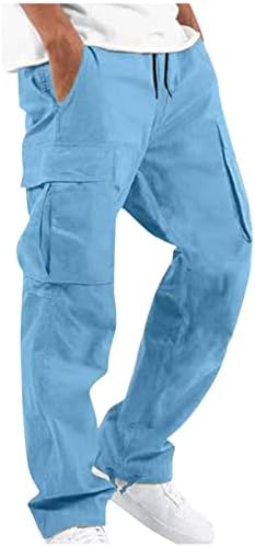 גברים של טקטי מכנסיים כושר רגוע למתוח מים עמיד ארוך מכנסיים לחימה ישר סוג מטען לעבוד מכנסיים עם רב כיסים