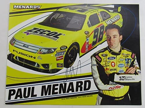 פול מנארד חתום על חתימה אוטומטית 8.5x11 צילום I - תמונות NASCAR עם חתימה