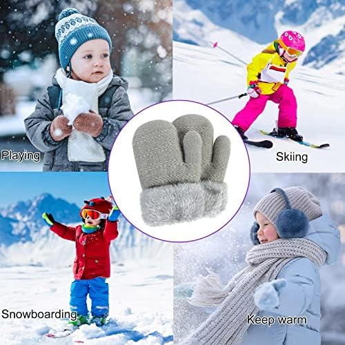 חורף ילדים חם כפפות מלא אצבעות נמתח סרוג סקי כפפות חליפת עבור 1 כדי 6 שנים ילדים בנות כפפות כפפות נשים קר מזג אוויר