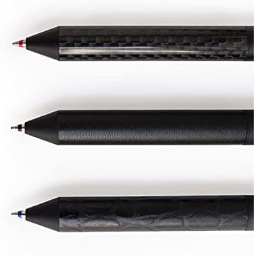 רומיאו 4-in-1 עט רב-פונקציונלי, דיו אדום שחור כחול, עיפרון, עור מובלט תנין