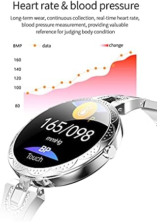 שעון חכם לונגלו לנשים, Smartwatch התואם לטלפונים של iOS אנדרואיד אייפון סמסונג. גשש כושר עם דופק דופק לחץ דם עמיד למים עמיד למים מד צעדים