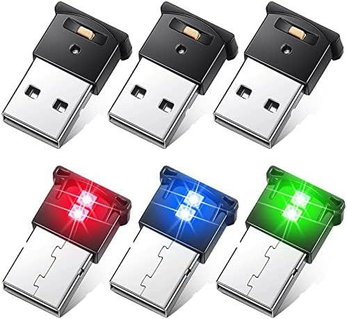 מיני אור LED של USB, RGB לרכב LED תאורת פנים ישירות זרם ישיר 5V אור אטמוספירה LED חכמה, מנורת לילה מקלדת מקלדת מקלדת ניידת, בהירות מתכווננת, 8 צבעים