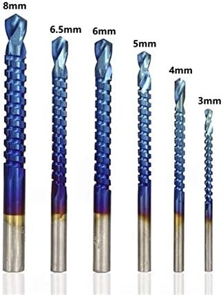 6 יחידות 3-8 ממ ננו כחול מצופה חור מסור מקדח סט עץ חור חותך ליבה תרגיל ארוך מקדחי