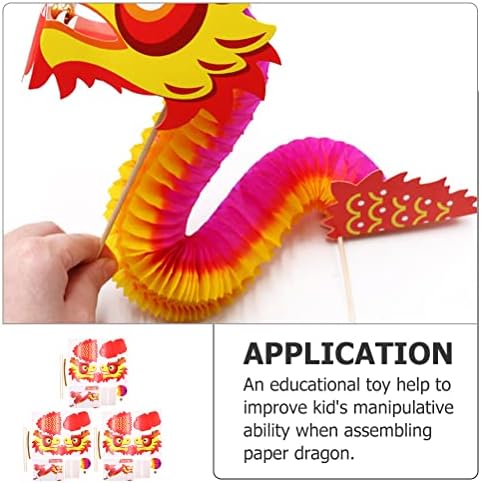 קיסנגל 3 סטים נייר DIY דרקון סיני סיני אמנויות ומלאכות דרקון לשנה החדשה סינית