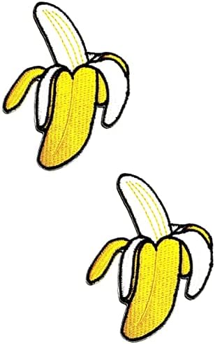 Kleenplus 2PCs. קריקטורה בננה טלאי פרי רקום ברזל ברזל על תפירה על סמל לז'קטים ג'ינס מכנסיים תרמילים בגדים מדבקה אומנויות בננה טלאי אופנה תיקון דקורטיבי