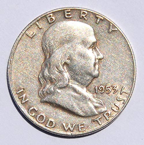 1953 ד ארצות הברית של אמריקה בנימין פרנקלין מטבע חצי דולר מאוד בסדר