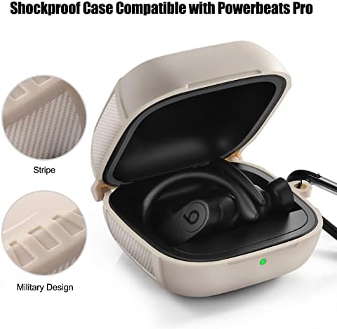 AirSpo תואם ל- Powerbeats Pro Pro Buds אוזניות אלחוטיות TPU מעטפת צבאית גוף מלא כיסוי מגן עור עבור Powerbeats Pro