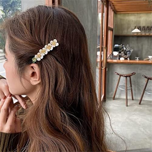 סיכת שיער של פרח אגס Miaohy מתוק וחמוד פרח פרח קליפ קליפ עלה ירוק קפיץ קליפ קליפ קליפ שיער שיער (צבע: C, גודל