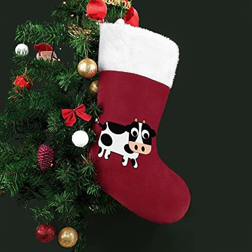 פרה חמודה לחג המולד תלויים גרבי גרביים לעץ עץ חג המולד תפאורה ביתית