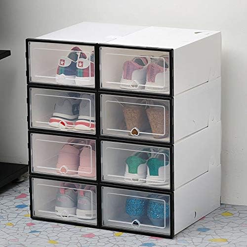 ZRSJ אטום למים 6 pc קופסת נעליים שקופה, קופסת אחסון נעליים מעוצבת אבק, ניתן להניח ארון נעליים משולב לאחסון משפחתי לאחסון משפחתי
