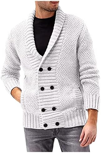 מעילים לגברים סתיו וחורף אופנה קרדיגן קרדיגן דש דש חמים עם ז'קט סוודר ז'קט