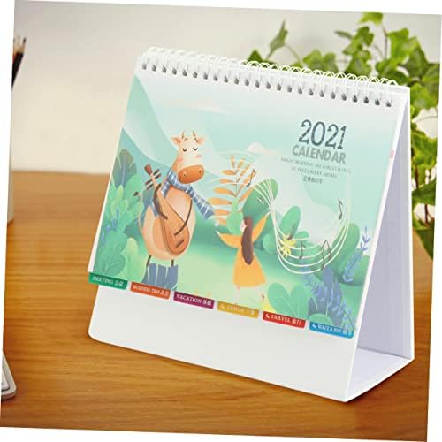 DIDISEAON 1PC 2021 לוח השנה של משרד לוח השנה לשולחן העבודה 2021 לוח שולחן כתיבה לוח שולחן 2021 הפוך את העמוד לנייר לוח השנה של לוח השנה של סין
