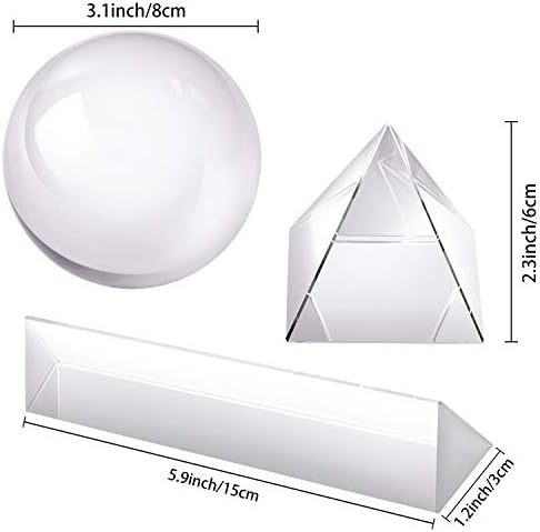 כדורי קריסטל ברורים אונימית פירמידה פירמידה אופטית זכוכית קריסטל משולשת לוראת פיזיקה של ספקטרום אור וצילום צילום פריזמה עיצוב אמנות