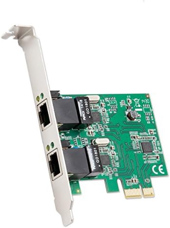 Syba יציאה כפולה Gigabit Ethernet PCI Express 2.1 PCI-E X1 מתאם רשת מתאם 10/100/1000 MBPS עם ערכת שבבים RELTEK RTL8111, 2 יציאה