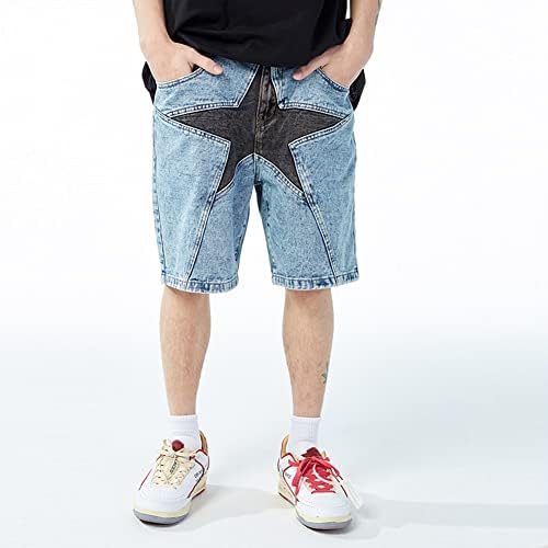 Elknlmu Hip Hop Streetwear Denim Shorts Star