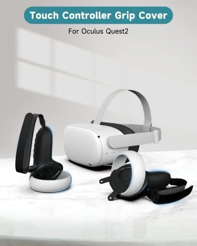 אוקייקט בקר Controller תואם את אביזרי Oculus Quest 2, Quest 2 רצועת יד רכה אנטי-החלקה סיליקון כיסוי, רצועות בקר עבור Meta Quest 2 עם רצועות אצבעות מתכווננות