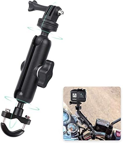 RUIGPRO 360 ° אופנוע אופניים מחזיק מצלמת כידון הרכבה על סוג 1/4 מתכת עבור GOPRO HERO10/9/8/7/6/5/4 אביזר מצלמות פעולה