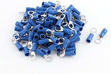 אביזרי אודיו ווידאו לשון טבעת אקסיט מסופים מבודדים מראש 16-14 מחברי כבלים ומתאמים 100 יחידות כחול