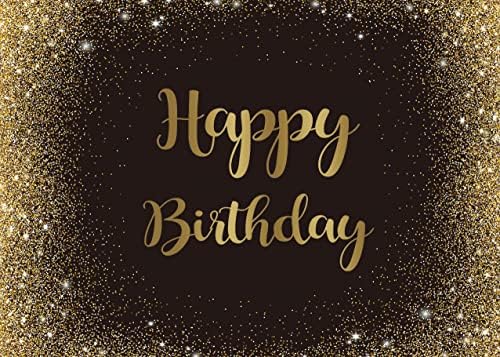 שחור זהב שמח יום הולדת רקע זהב גליטר כתמים צילום רקע מבוגרים איש ילד מסיבת יום הולדת שולחן קיר קישוט תא צילום סטודיו אבזרי